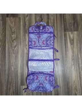 Vera Bradley Hanging Travel Tolietry Purple Pink Bag Cosmetic Quilted Organizer